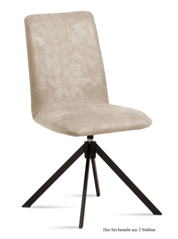 58 aufm Kessel ESSZIMMERSTUHL drehbar (2er-Set) Deanne 47x92x60 Schwarz/Natur