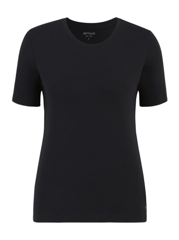 BETTY & CO Basic Shirt mit Rundhalsausschnitt in Schwarz