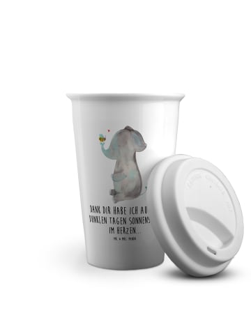 Mr. & Mrs. Panda Thermobecher Elefant Biene mit Spruch in Weiß