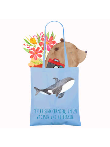 Mr. & Mrs. Panda Tote Bag Fehler lernen wachsen mit Spruch in Sky Blue