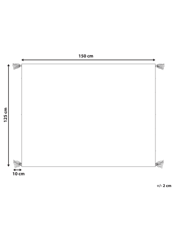 Beliani Kuscheldecke NAMTAR in Weiß/Grau/Orange - (W) 125 x (H) 0.5 x (L) 150 cm
