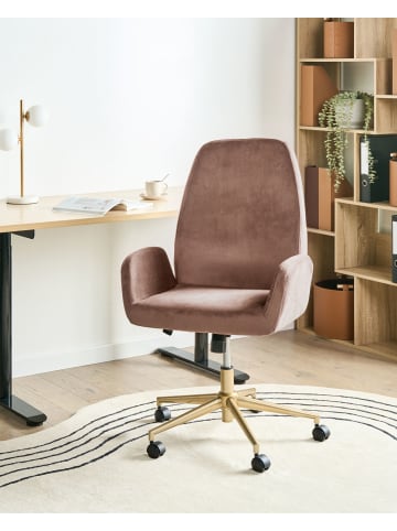 Beliani Bürostuhl CLARE in Braun/Schwarz/Gold - (W) 62 x (H) 100 x (L) 64 cm