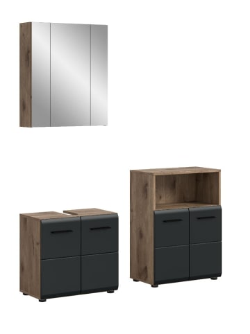 ebuy24 Badmöbelset Ice Schwarz 135 x 30 cm