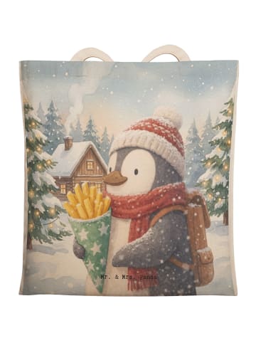 Mr. & Mrs. Panda Beuteltasche Pinguin Winter Pommes Design ohne ... in Weiß