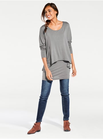 Heine Rundhals-Shirt in grau-melange