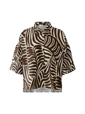 Oui Bluse in dk brown offwhite