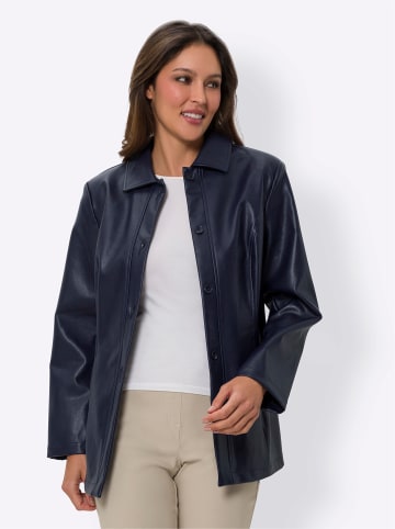 Sieh an! Lederimitatjacke in marine