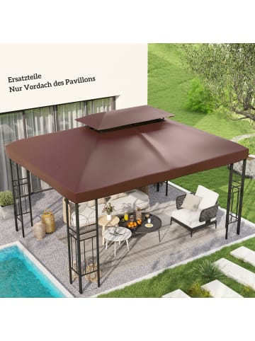 Outsunny Pavillon Ersatzdach 400L x 300B cm Kaffee