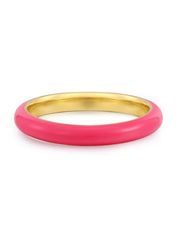 Glanzstücke München Ring Sterling Silber gelbgold Emaille pink in gelbgold