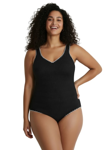 Ulla Popken Badeanzug in schwarz