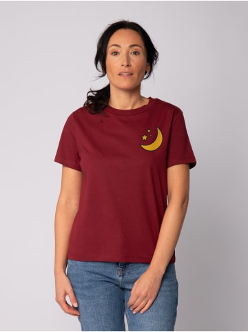wat? Apparel T-Shirt Moon & Stars in Weinrot