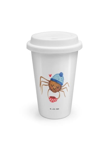 Mr. & Mrs. Panda ToGo Kaffeebecher Spinne Agathe Kaffee ohne Spruch in Weiß