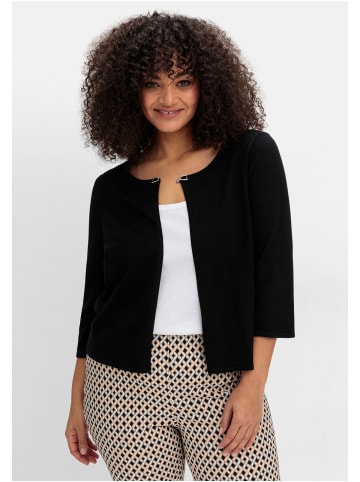 sheego Kurze Strickjacke in schwarz