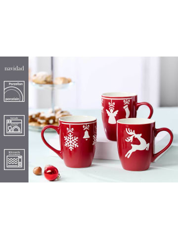 Ritzenhoff & Breker 6er Set Kaffeebecher Navidad 360 ml rot in rot