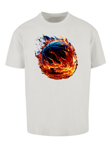 F4NT4STIC T-Shirt Basketball On Fire Sport OVERSIZE TEE in lightasphalt