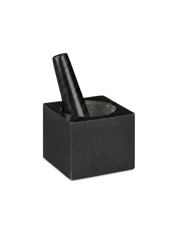 relaxdays Mörser mit Stößel in Grau - (B)11 x (T)11 cm