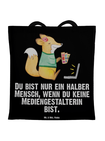 Mr. & Mrs. Panda Dokumententasche Mediengestalterin Herz mit Spruch in Schwarz