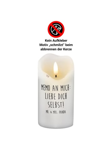 Mr. & Mrs. Panda Weihnachtskerze Pinguin Kokosnuss mit Spruch in Weiß
