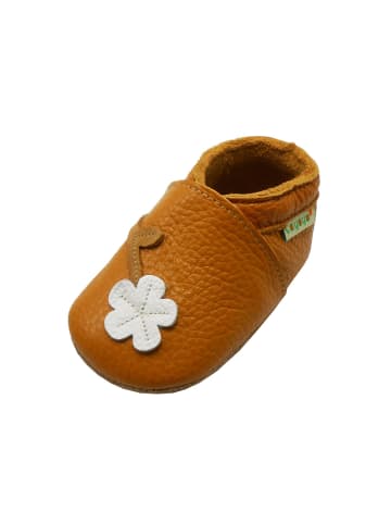 Yalion Leder-Krabbelschuhe "Die Eule" in Braun