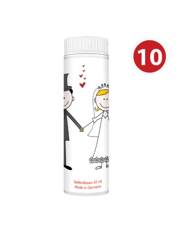 Pustefix PUSTEFIX Seifenblasen Klassik 42ml - 10er Set im Hochzeitsdesign COMIC 