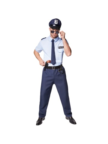 tectake Cooles Hemd mit Police-Aufdruck, blau