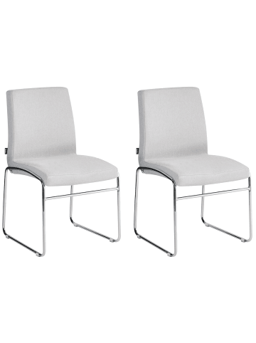 Beliani 2er-Set Esszimmerstuhl LECCO in Grau/Silber