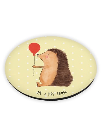 Mr. & Mrs. Panda Rund Magnet Igel Luftballon ohne Spruch in Gelb Pastell