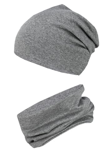 TupTam Unisex Kinder Beanie Mütze Schlauchschal Set in graphit