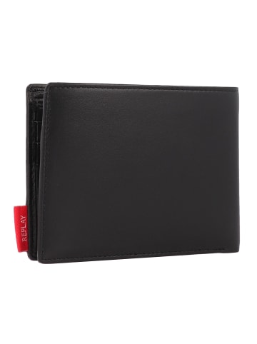 Replay Geldbörse RFID Schutz Leder 13 cm in black