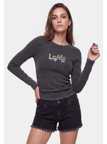 myMo ROCKS Women Longsleeve in Grey Stone Wash