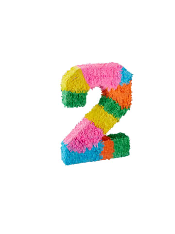 relaxdays Pinata Zahl 2 in Bunt