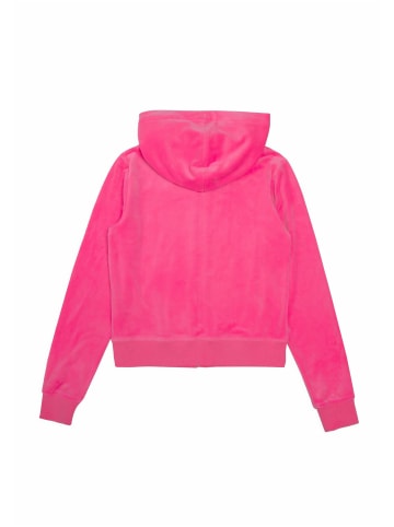 Juicy Couture Zip-Kapuzenpullover in fluro pink