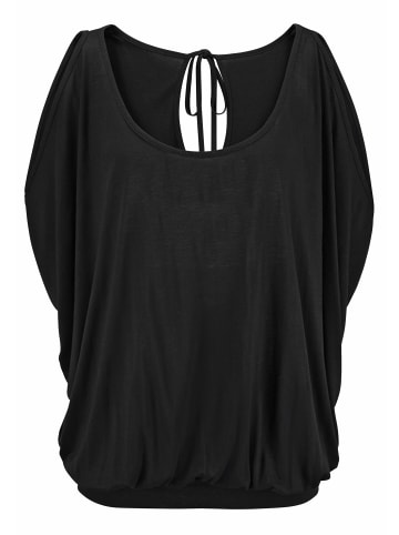 LASCANA Strandshirt in schwarz