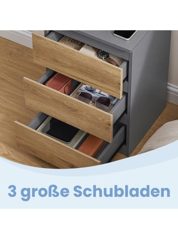 VASAGLE 2er-Set: Nachttisch Kailyn in Grau-Braun - (B)40 x (H)59 x (T)35 cm