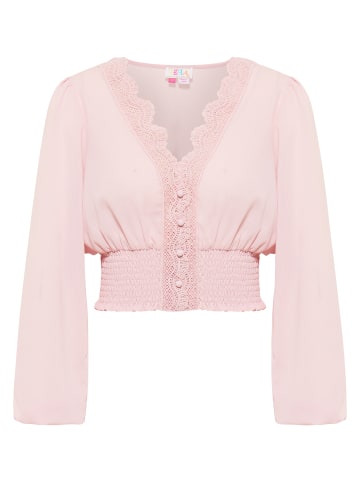 IZIA Damen Cropped Bluse Langarm in Rosa