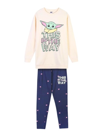 Star Wars Schlafanzug Star Wars The Mandalorian Grogu  in Weiß-Blau