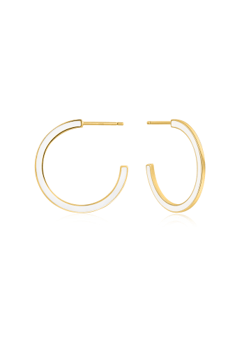 Ania Haie Creolen White Enable Hoop in gold-weiß