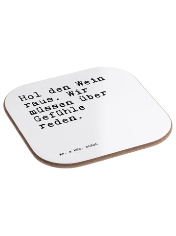 Mr. & Mrs. Panda gläseruntersetzer Hol den Wein raus.... mit Spruch in Weiß