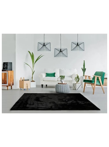 Atticgo Waschbarer Hochflor-Teppich FOX in schwarz