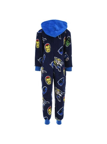 Avengers Schlafanzug Iron Man Thor Hulk Pyjama Overall in Dunkel-Blau