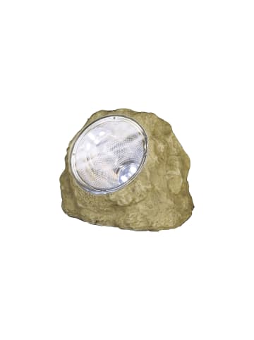 STAR Trading Solar-Stein ,Rocky', Steinleuchte mit LED Spot, Dämmerungssensor, Kuns