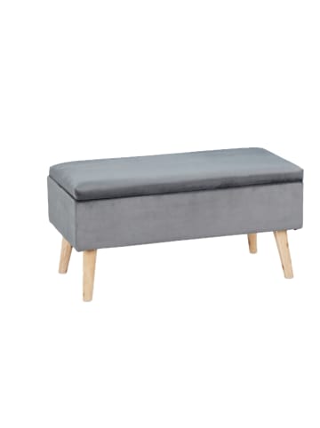 relaxdays Sitzbank in Dunkelgrau - (B)80 x (H)41 x (T)40 cm