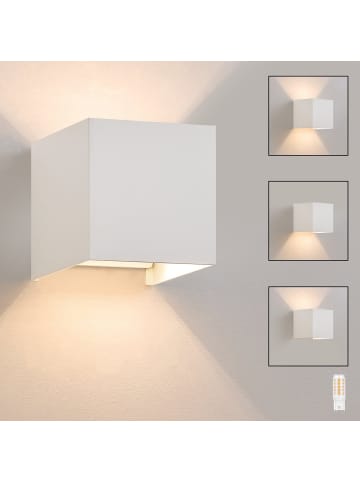 ZMH Wandleuchte LED in weiß 1-flammige G9 up down Licht 3000K warmweiß IP65