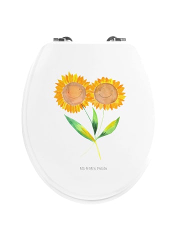 Mr. & Mrs. Panda WC Sitz Blume Sonnenblume ohne Spruch in Weiß