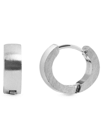 Adeliás Damen Ohrringe – Klappcreole aus Titan in silber