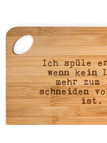 Mr. & Mrs. Panda Frühstücksbrettchen Ich spüle erst ab,... mit S... in Braun