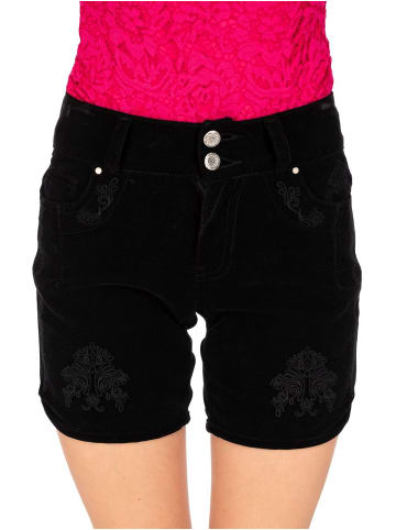 Hangowear Jeansshorts HENDRINA Samt in schwarz