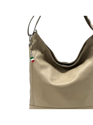 Florence Florence Schultertasche, Shopper Leder taupe, beige ca. 37cm