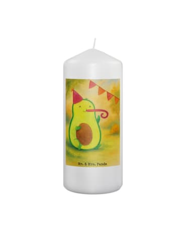 Mr. & Mrs. Panda Kerze Avocado Geburtstag Design ohne Spruch in Weiß