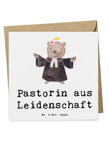 Mr. & Mrs. Panda Deluxe Karte Pastorin Leidenschaft mit Spruch in Weiß